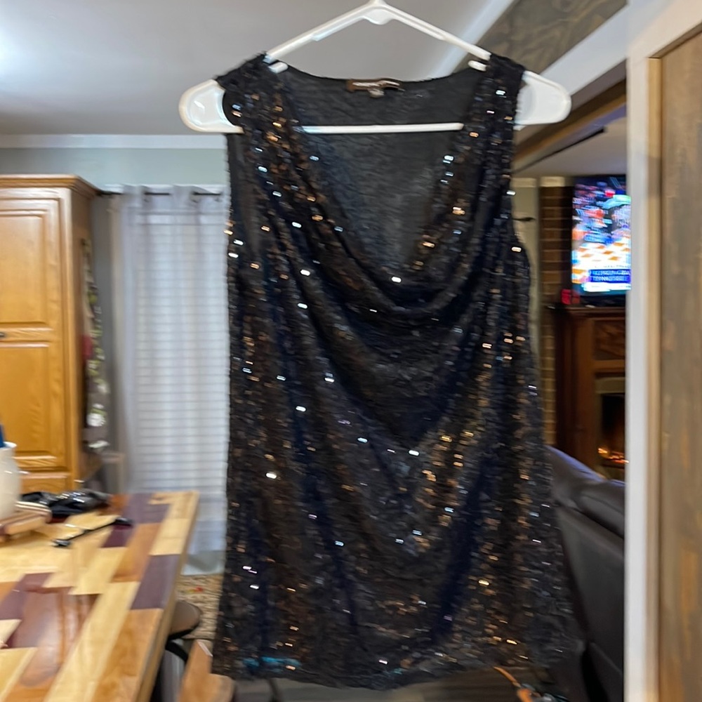 Women’s black sequence shirt